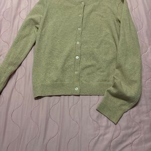 Tan button up sweater, girls gently used